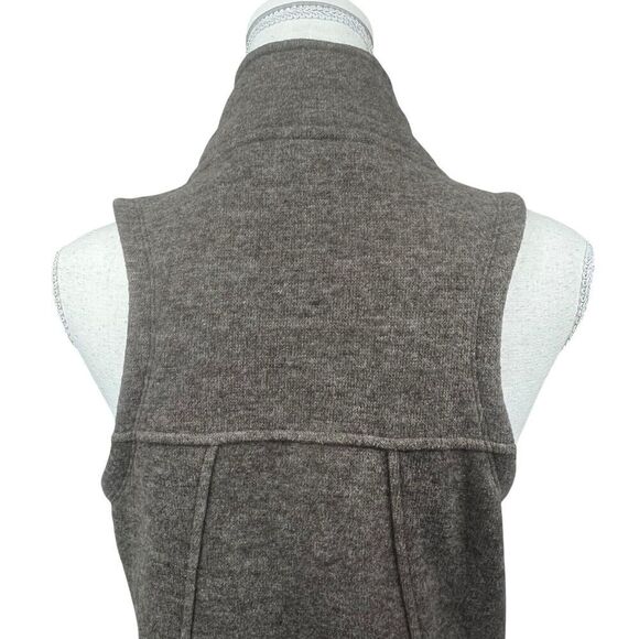 Toad & Co Brown Arriva Long Outbound Travel Vest Size S Wool Blend Zip - Picture 12 of 15